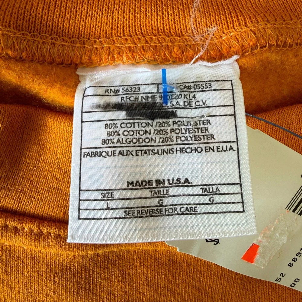 Vintage Blank 90s Nike Orange Crewneck Sweatshirt Made in USA Cotton Pullover L